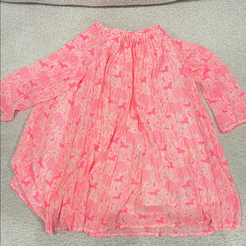 Pink Animal Print Sheer top